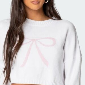 EDIKTED  knit bow cropped sweater. XS New with tags